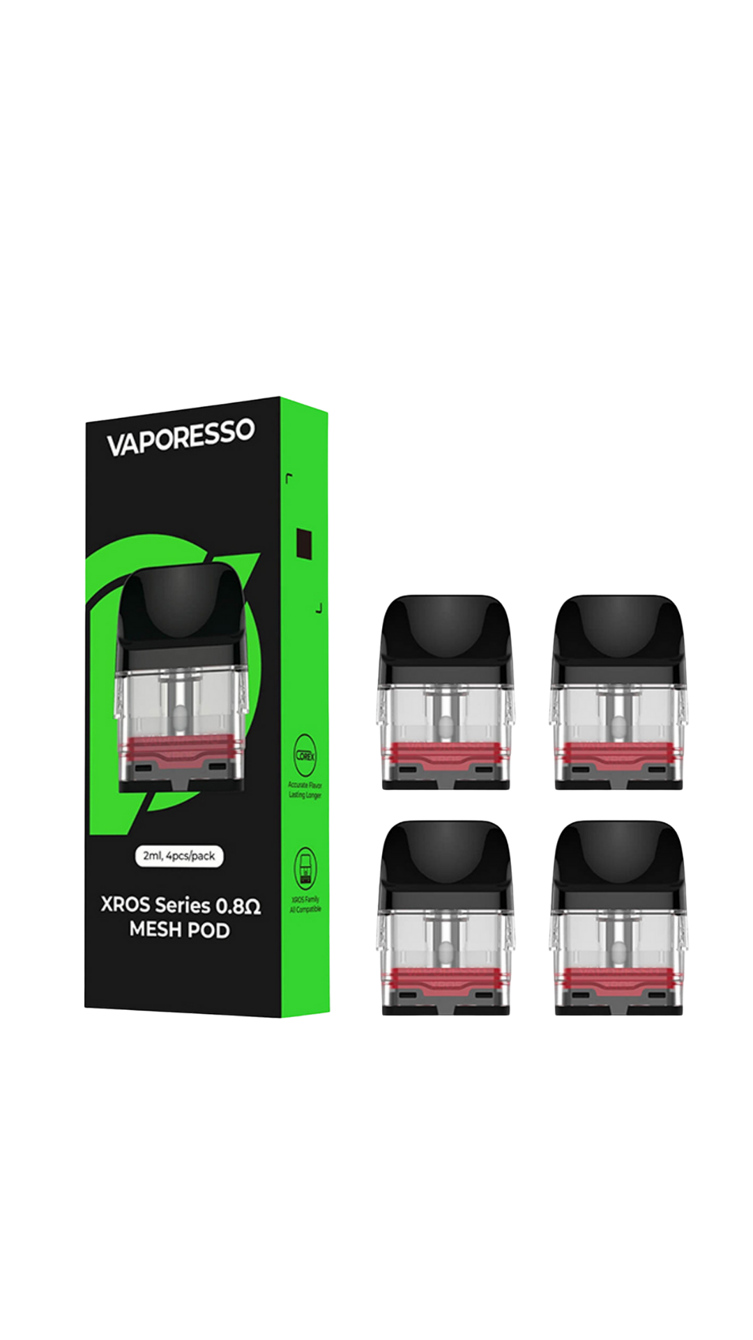 VAPORESSO XROS MESH POD 2ML TOP FILL 4/CT 0.8