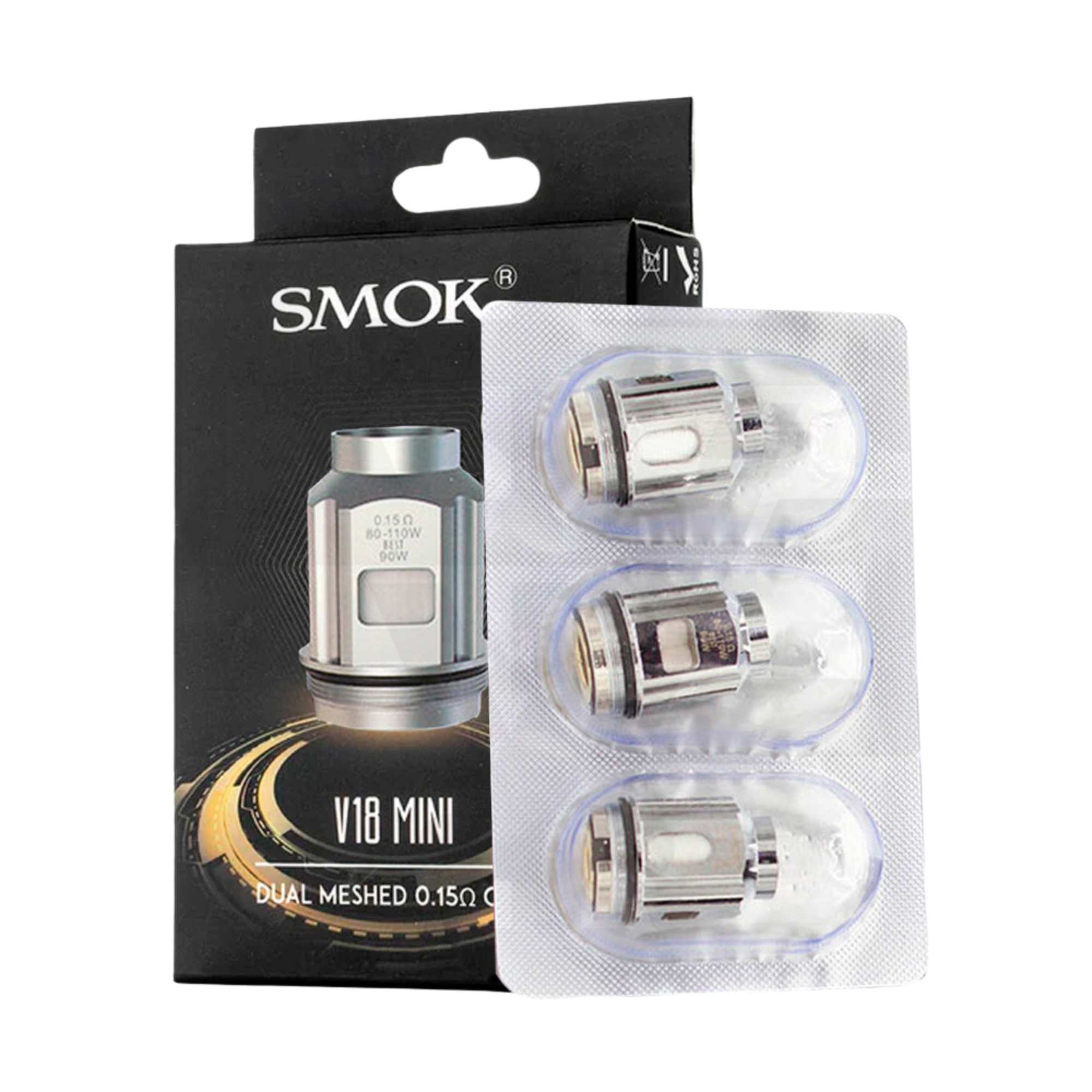 SMOK COIL-V18 MINI DUAL MESHED 0.15 80-110W 3/PCS