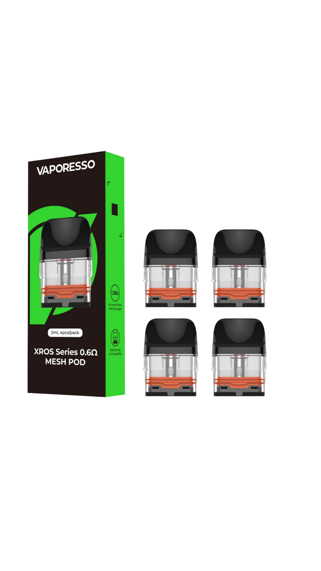 VAPORESSO XROS MESH POD 2ML TOP FILL 4/CT 0.6